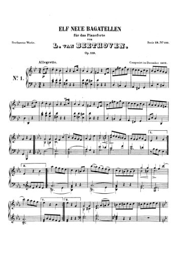 Neuf bagatelles op. 119 Partitions gratuites